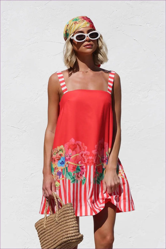 Striped A-Line Mini Dress - Summer Evenings Sorted