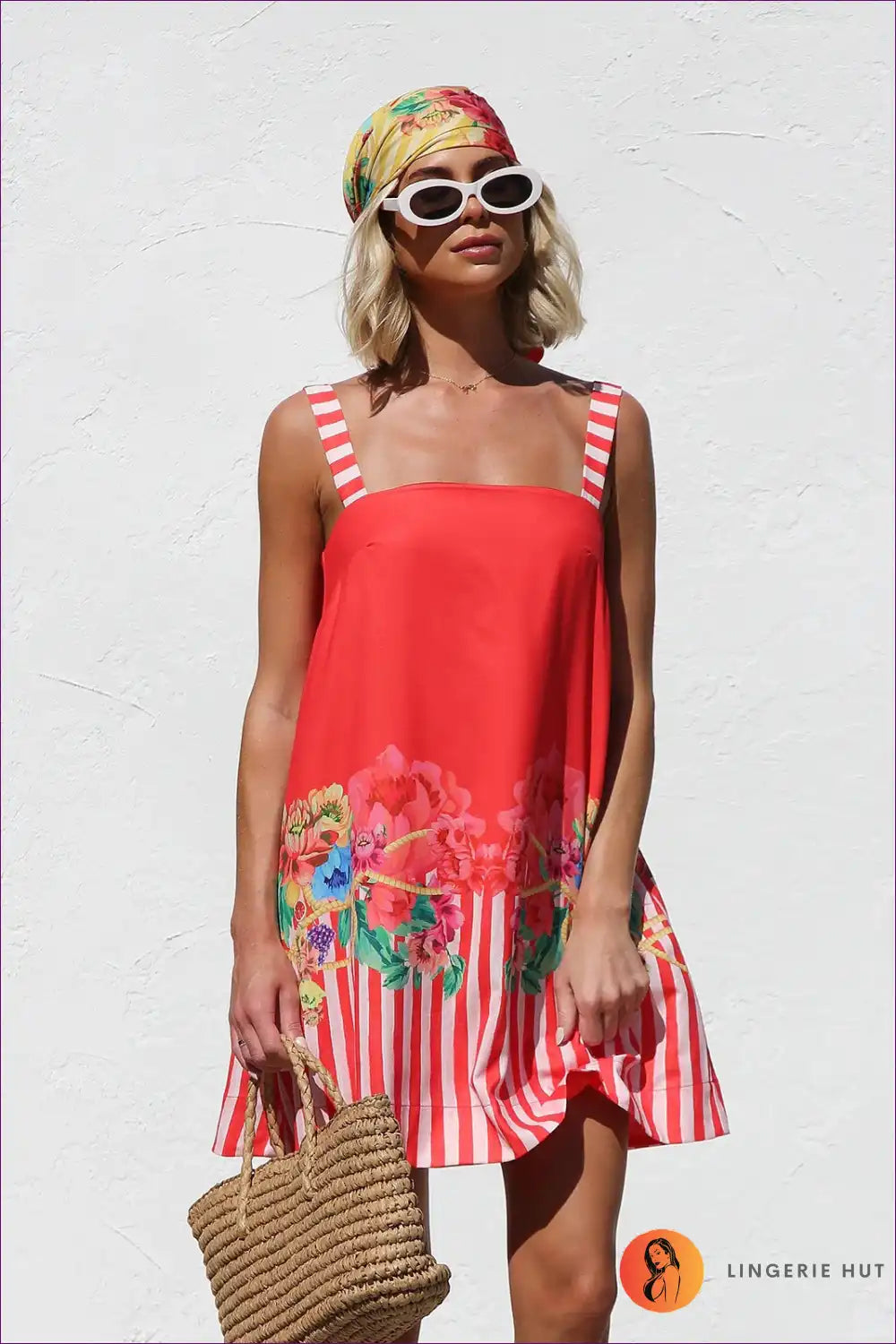 Mini Dress with Striped Details - Playful Summer for A-line, Boho, Casual, Dress, Everyday