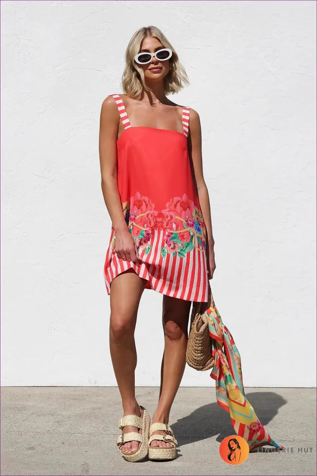 Striped A-Line Mini Dress - Summer Evenings Sorted