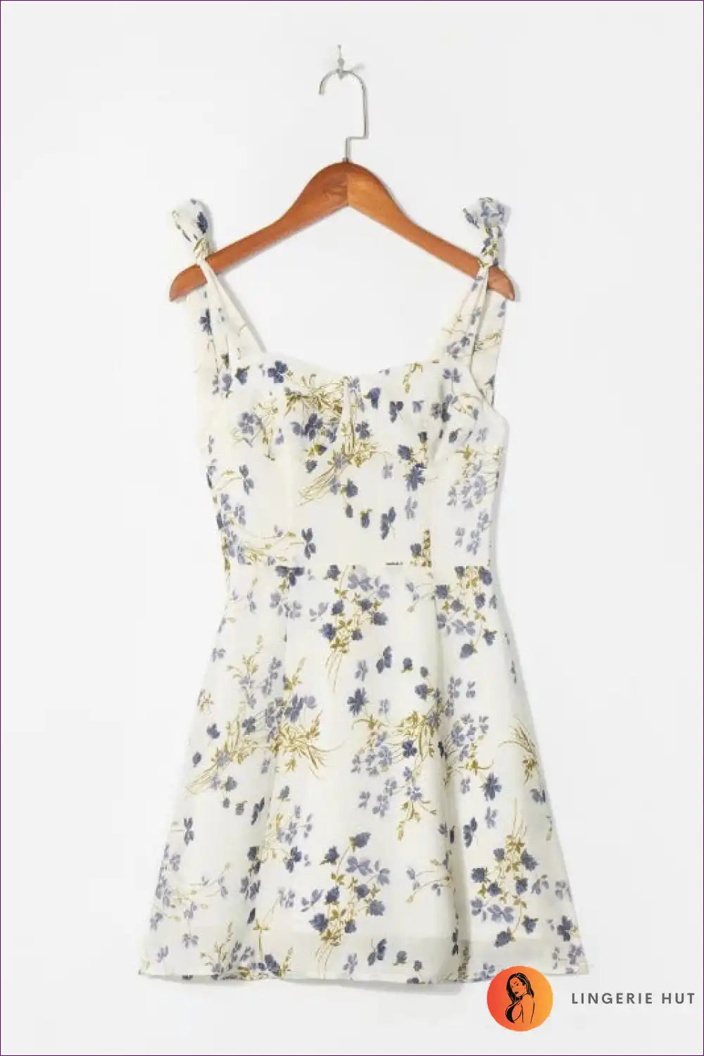 Mini Dress with Sweetheart Neckline - Garden Party Ready for A-line, Casual, Dress, Everyday, Floral