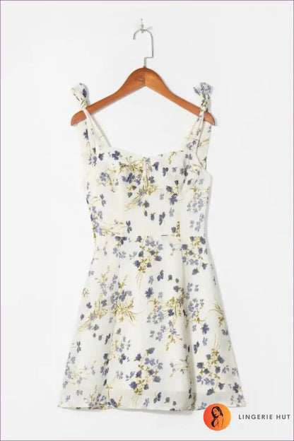 Mini Dress with Sweetheart Neckline - Garden Party Ready for A-line, Casual, Dress, Everyday, Floral