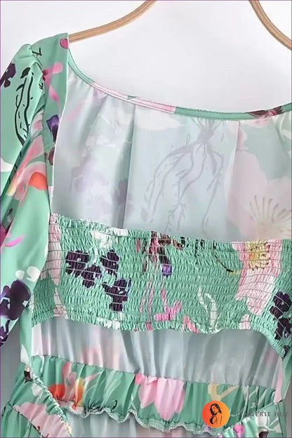 Mini Dress with Tie Sleeves - Garden Party Charm for A-line, Backless, Casual, Cutout,