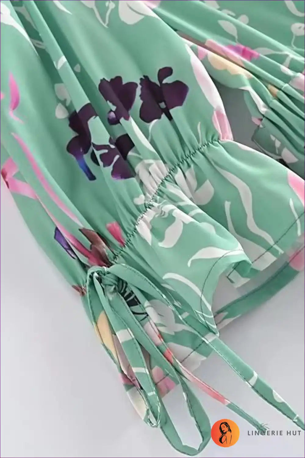 Mini Dress with Tie Sleeves - Garden Party Charm for A-line, Backless, Casual, Cutout,