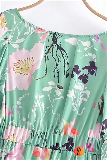 Mini Dress with Tie Sleeves - Garden Party Charm for A-line, Backless, Casual, Cutout,