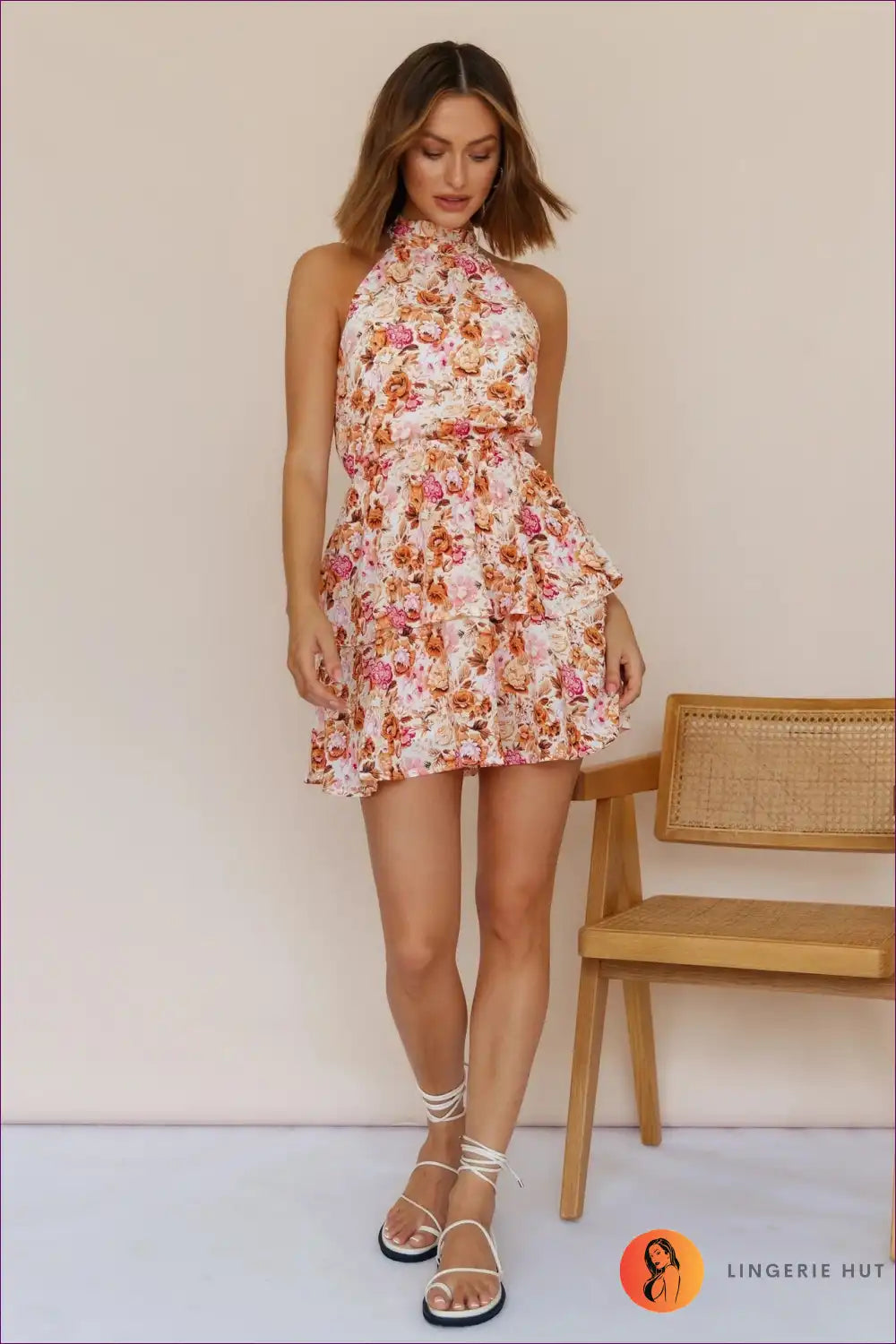 Mini Dress with Tiered Ruffles - Garden Party Ready