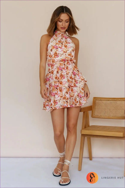 Mini Dress with Tiered Ruffles - Garden Party Ready