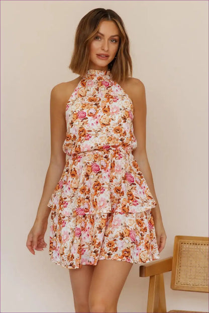 Mini Dress with Tiered Ruffles - Garden Party Ready