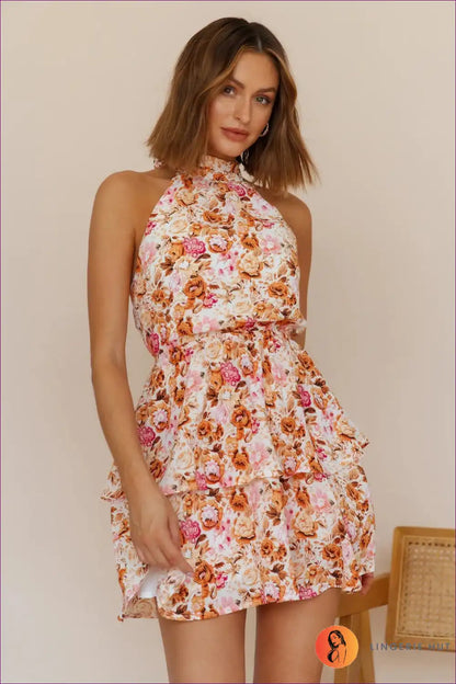 Mini Dress with Tiered Ruffles - Garden Party Ready