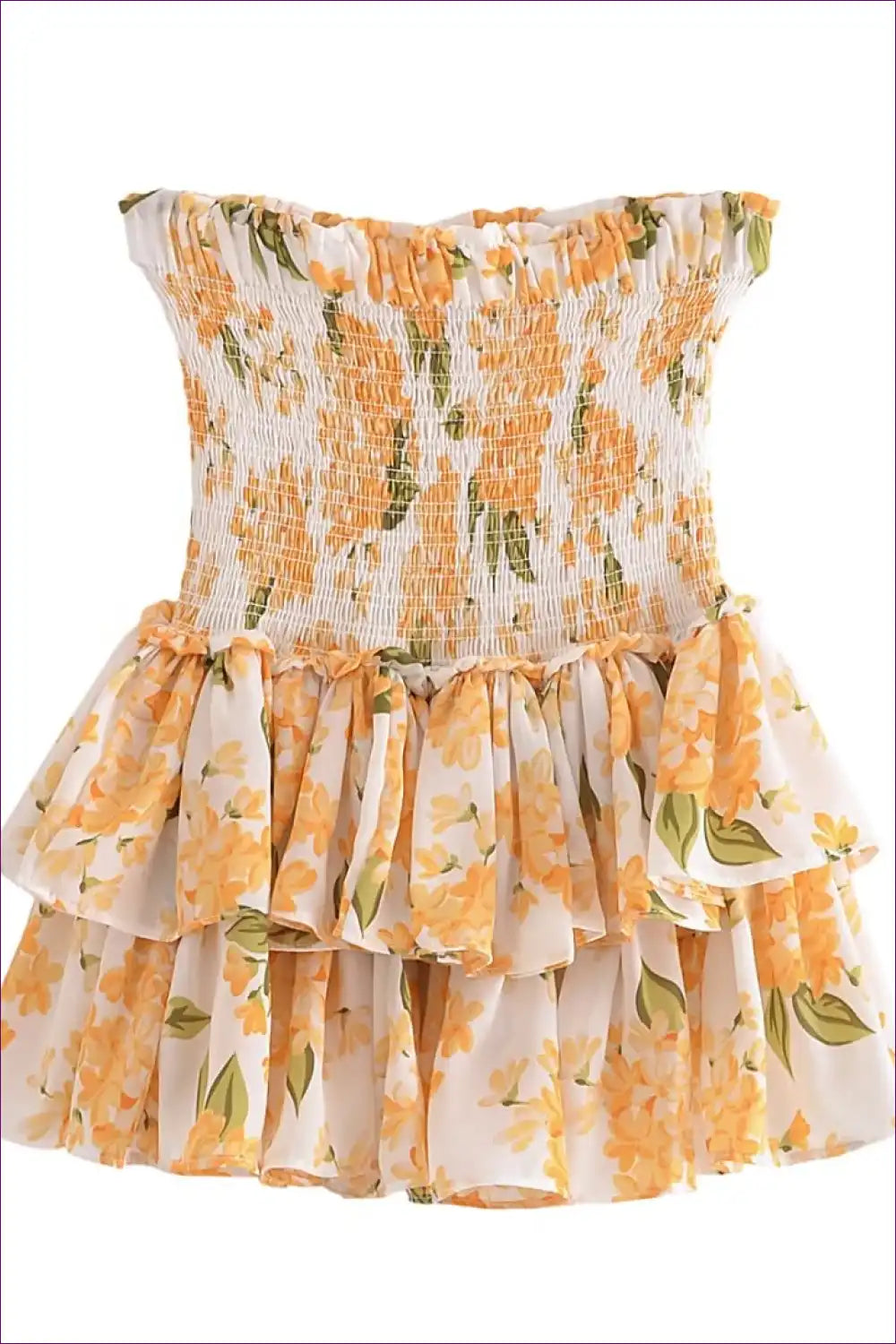 Mini Dress with Tiered Ruffles - Garden Party Ready for A-line, Backless, Boho, Casual,