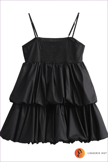 Tiered Mini Sundress - Effortless Weekend Energy - Dresses - Lingerie Hut - A-line • Boho • Casual • Chiffon • Dress