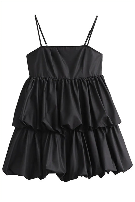 Tiered Mini Sundress - Effortless Weekend Energy - Dresses - Lingerie Hut - A-line • Boho • Casual • Chiffon • Dress