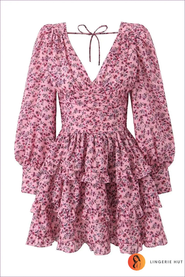 Floral Mini A-Line Dress with Ruffles - Effortless Glamour