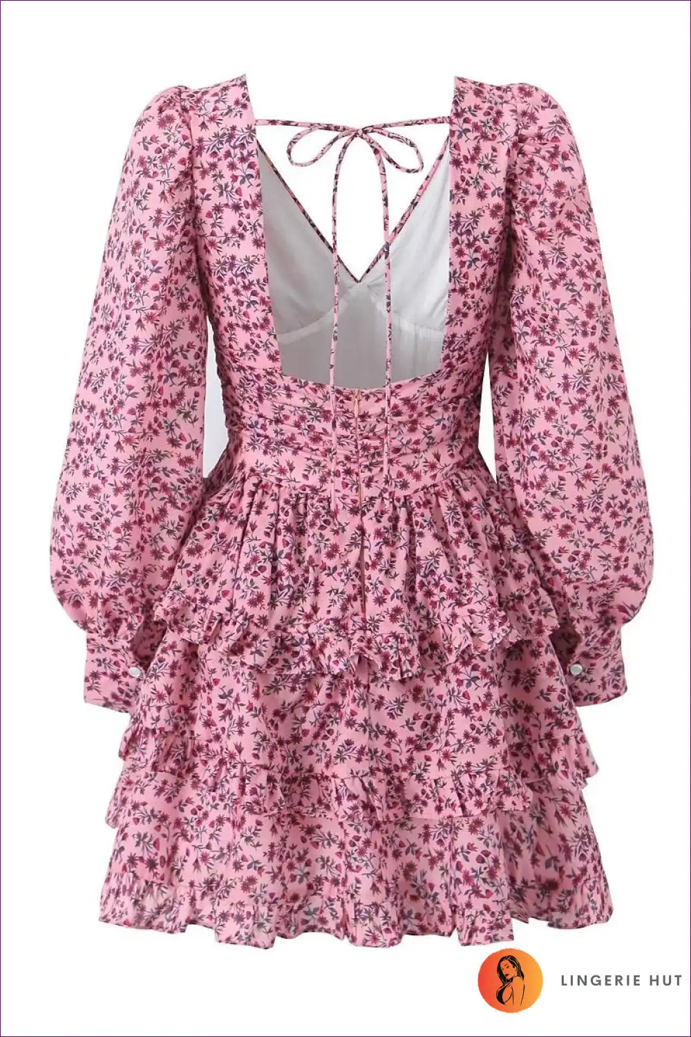 Mini Dress with Tiered Ruffles - Romantic Evenings for A-line, All Season, Casual, Date Night,