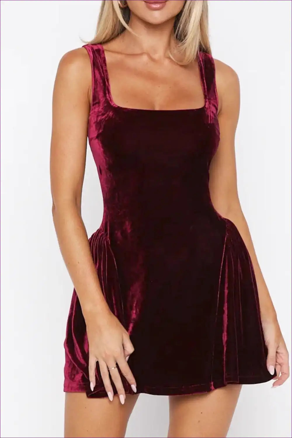 Mini Dress with Velvet Texture - Night-out Glamour