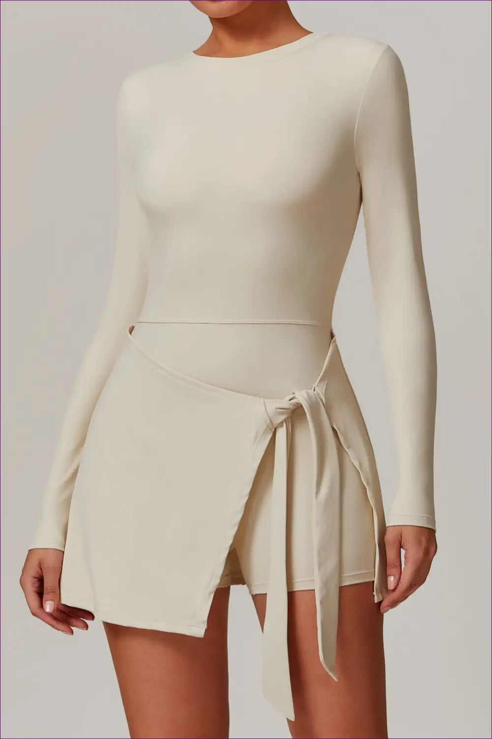 Mini Dress with Wrap Detail - Athletic Sophistication - Dresses - Lingerie Hut - All Season • Bodycon • Casual • Cutout