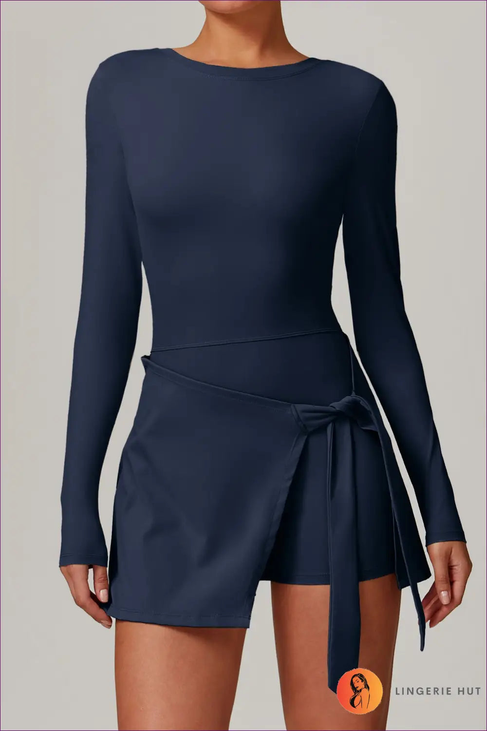 Mini Dress with Wrap Detail - Athletic Sophistication - m / Badge Blue - Dresses - Lingerie Hut - All Season • Bodycon