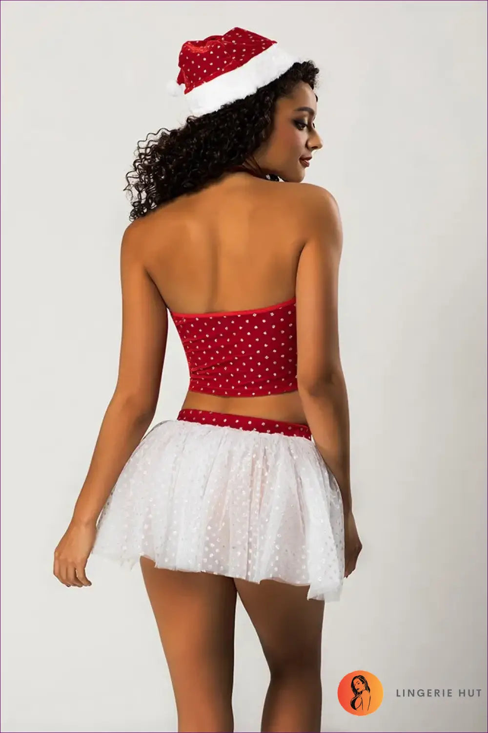 Mrs Claus Costume with Fur Trim Bandeau - Festive Flirt Mood - 01 / one Size - just in • Party • Role Play • Theme