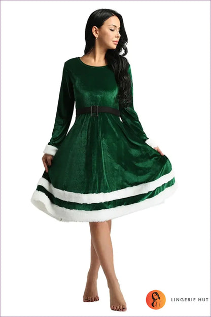 Mrs. Santa Velvet Costume Dress - Festive Glamour Unwrapped - Dresses - Lingerie Hut - Evening Wear • Formal