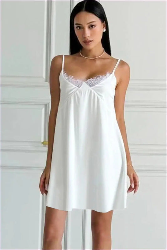 Nightdress with Backless Silhouette - Effortless Grace - just in • Lace • Mini • Night - Lingerie Hut