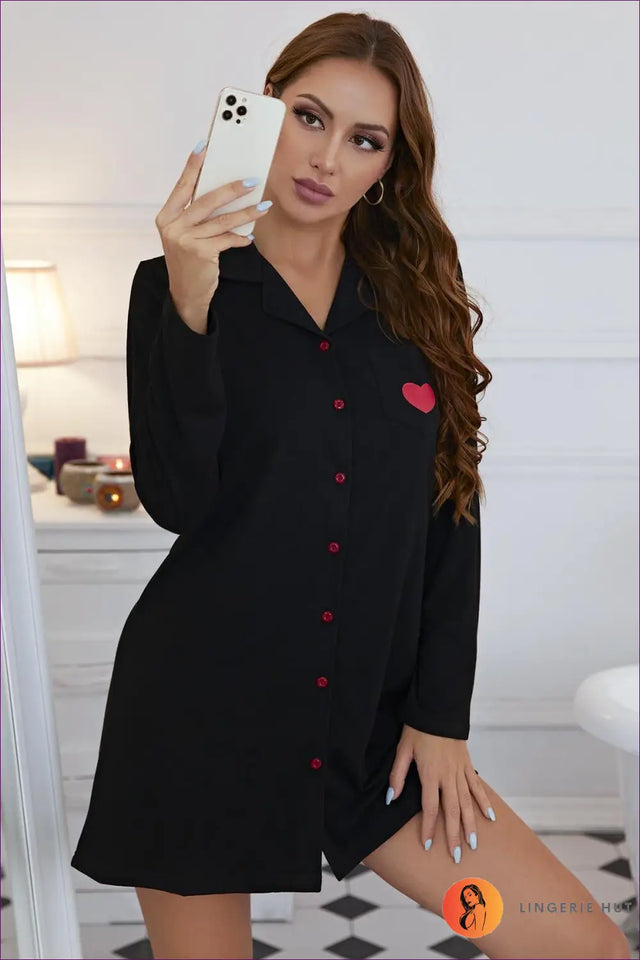 Nightdress with Button Front Detail - Effortless Grace
