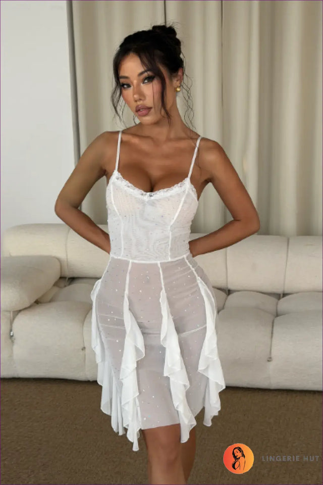 Nightdress with Ruffle Trim - Effortless Grace