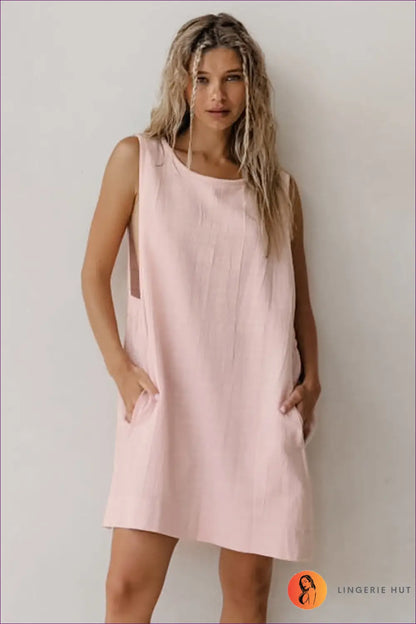 Nightdress with Side Pocket Detail - Sunlit Ease - s / Pink - Casual • Everyday • just in • Mini • Modest - Lingerie Hut