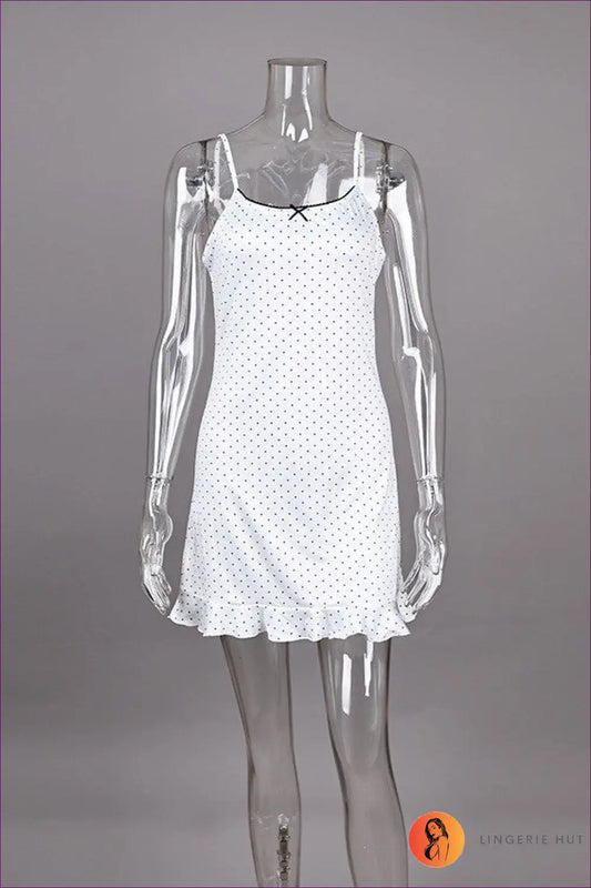 Nightdress with Signature Waist Detail - Soft Focus Charm - s / Polka Dot - Casual • Everyday • just in • Mini • Modest