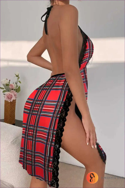 Nightgown with Deep v Lace and Slit - Evening Confidence Edit for Casual, just In, Lace, Mini, Night