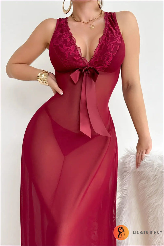 Maxi Nightdress with Lace Bodice - Evening Rituals Elevated