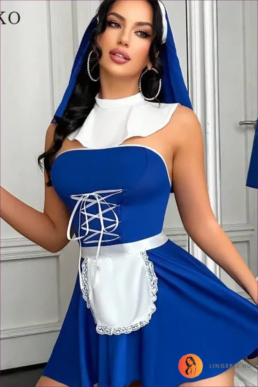 Nun Costume with Headpiece & Apron - Fantasy Roleplay Ready - Outfit Set - Apron • Cosplay • Costume • Fancy Dress