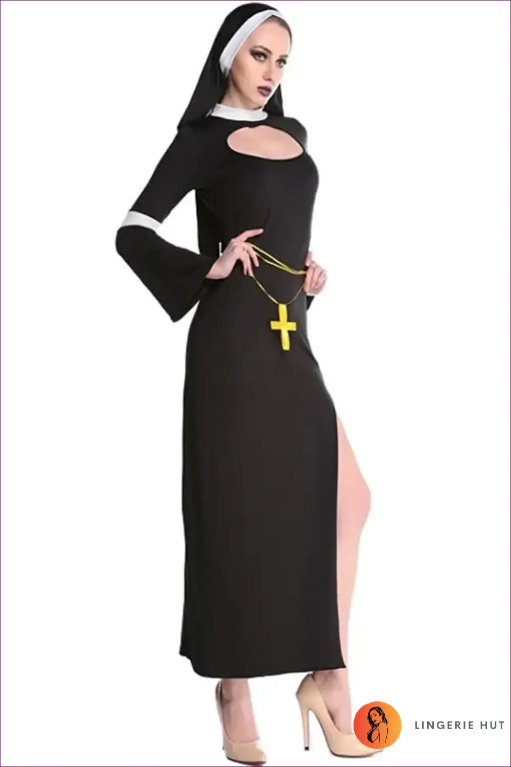 Nun Costume Robe with Side Slit - Night Ease - Clubwear • Halloween • just in • out - Lingerie Hut