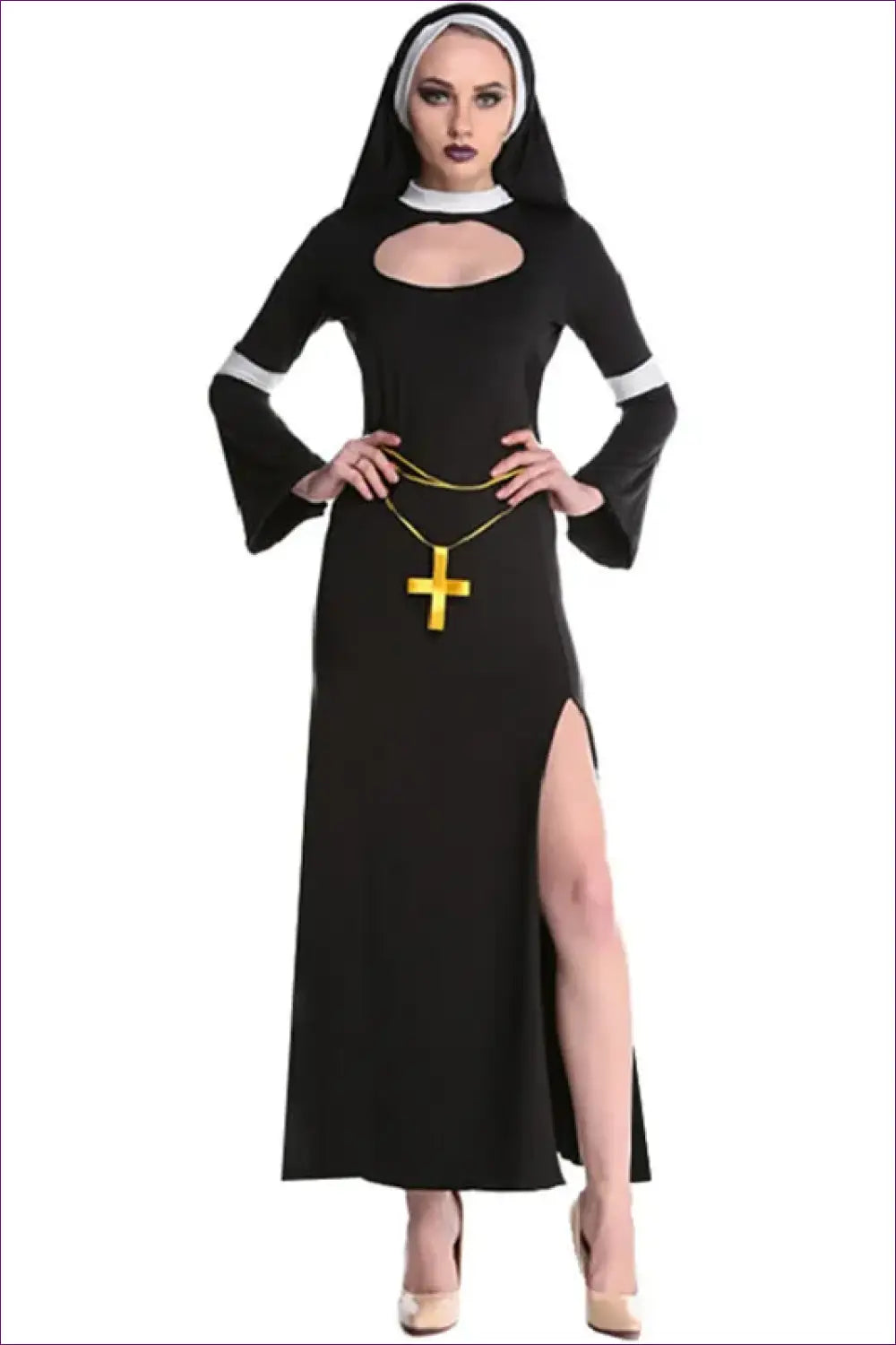 Nun Costume Robe with Side Slit - Night Ease - Clubwear • Halloween • just in • out - Lingerie Hut