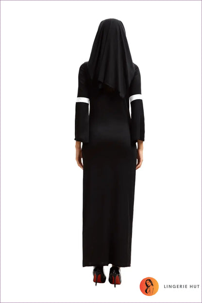 Nun Halloween Costume with Veil and Gold Cross - Party Set - just in • Polyester - Lingerie Hut