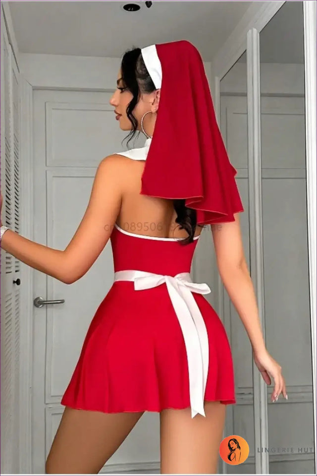 Nun Maid Costume with Collar and Apron - Bold Fantasy Play