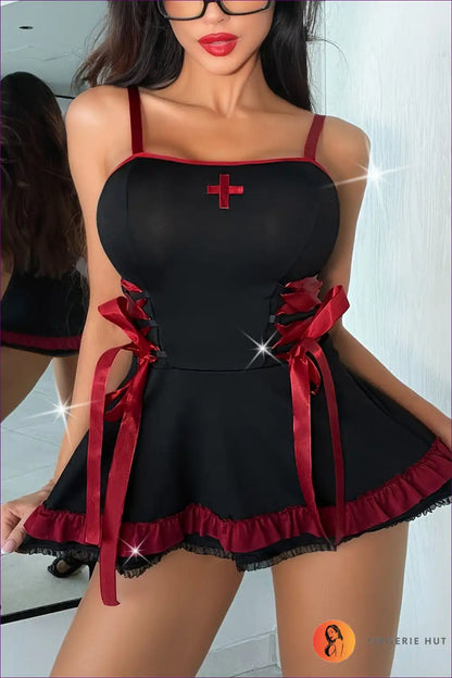 Nurse Chic: Pleated Mini with Sultry Panty for Costume, Mini, Nurse, Party, Role Play