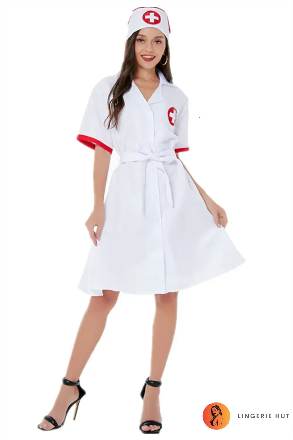 Nurse Costume with Accessories - Fantasy Roleplay Ready - White / s - Costumes - Lingerie Hut - Casual • Halloween