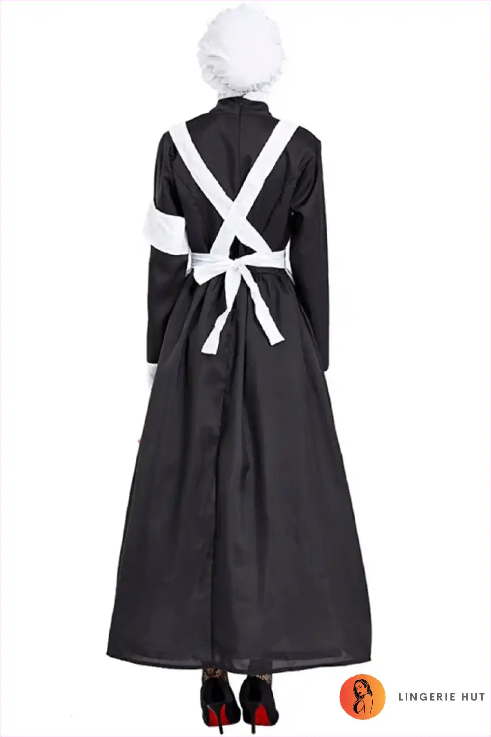 Nurse Costume with Apron & Headpiece - Vintage Heritage Mood for Costume, Dresses, Everyday, Formal Wear,