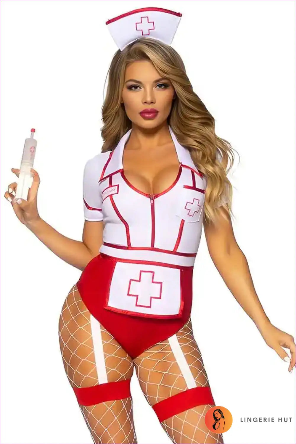 Nurse Costume Bodysuit with Apron Front - Confident Bedroom Energy for Bodysuit, Boudoir, Costume, Date