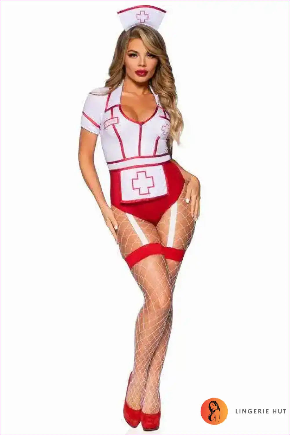 Nurse Costume Bodysuit with Apron Front - Confident Bedroom Energy for Bodysuit, Boudoir, Costume, Date