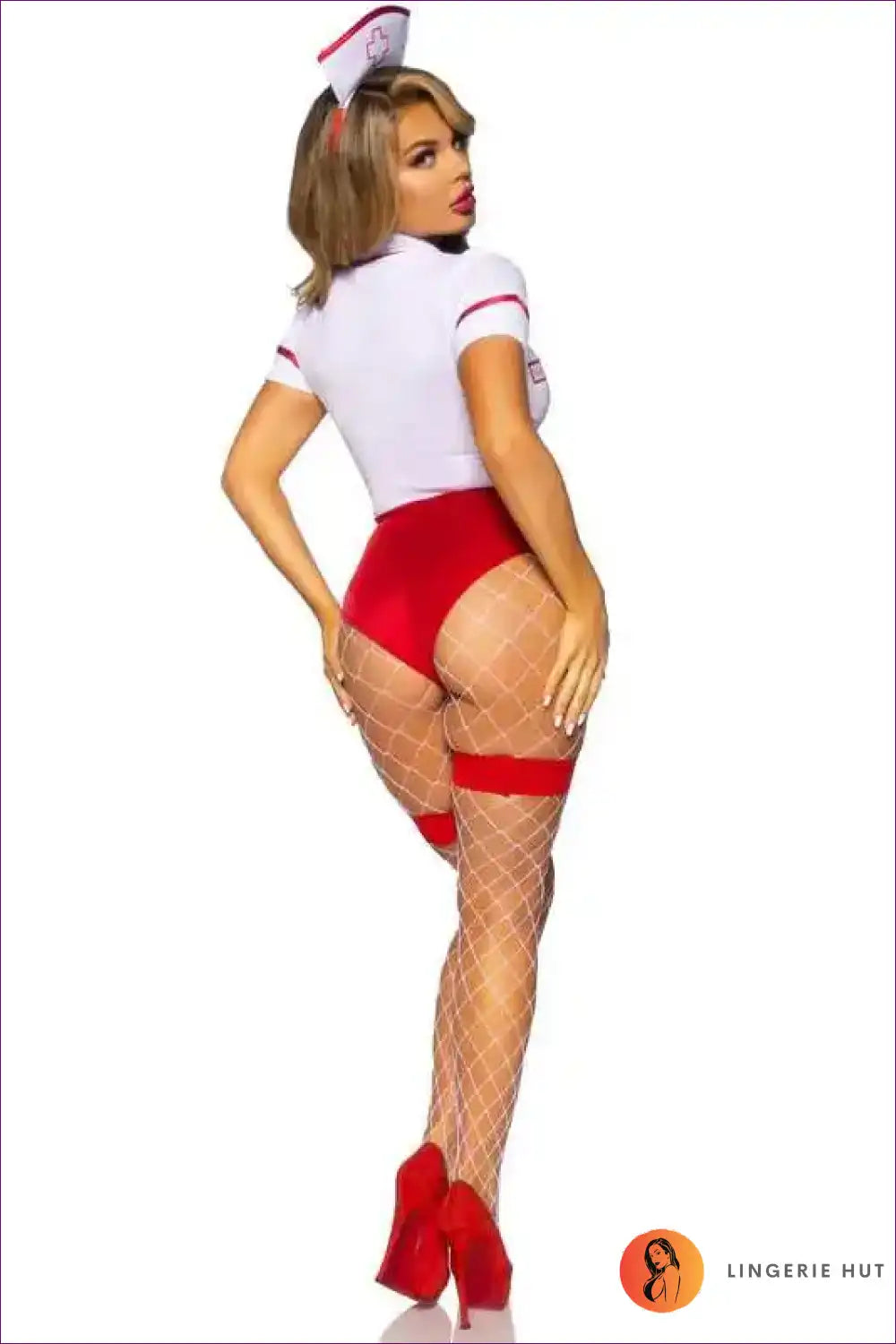 Nurse Costume Bodysuit with Apron Front - Confident Bedroom Energy for Bodysuit, Boudoir, Costume, Date