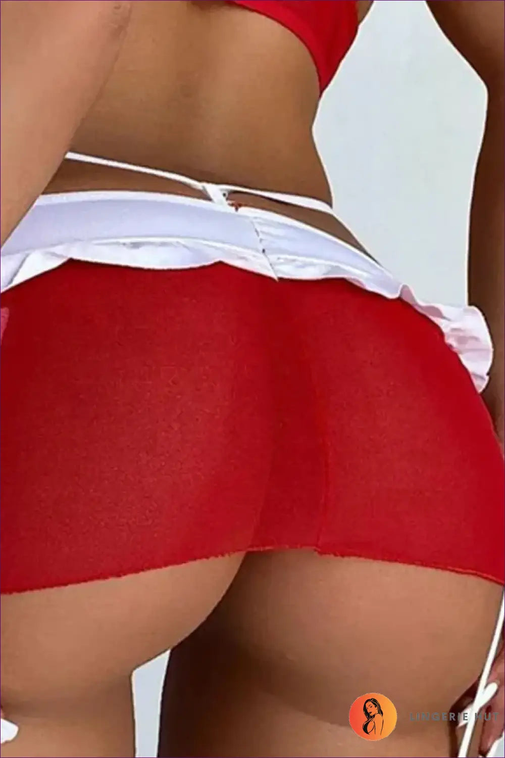 Nurse Costume Bodysuit with Sheer Skirt - Fantasy Roleplay Ready - Lingerie Hut - Cutout • Mesh • Mini