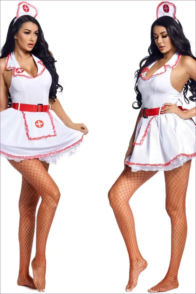 Nurse Costume with Buckle Belt Accent - After Hours Poise