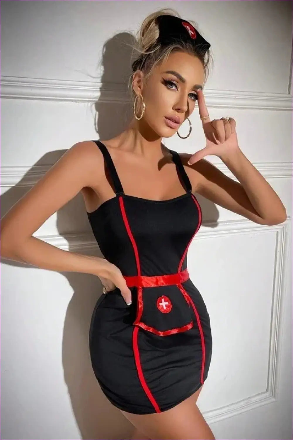 Nurse Costume with Corset Detail - Fantasy Roleplay Ready - Lingerie Hut - Bodycon • Clubwear • Evening Wear • Mini