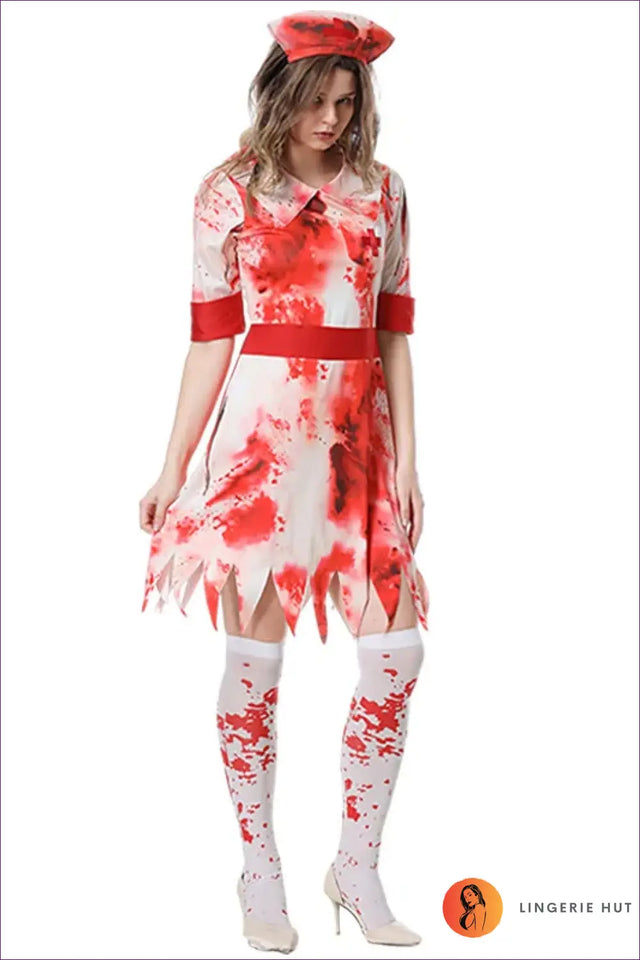 Nurse Costume with Jagged Hemline - Carnival Night Energy