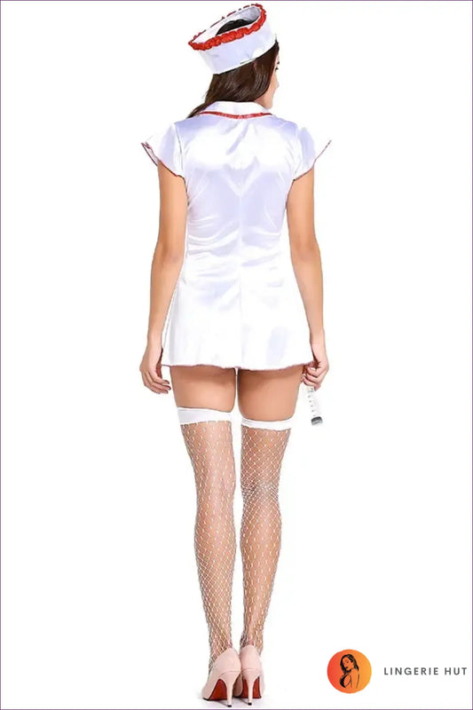 Nurse Costume Mini Dress with Headpiece - Fantasy Roleplay Ready - Lingerie Hut - Halloween • Night