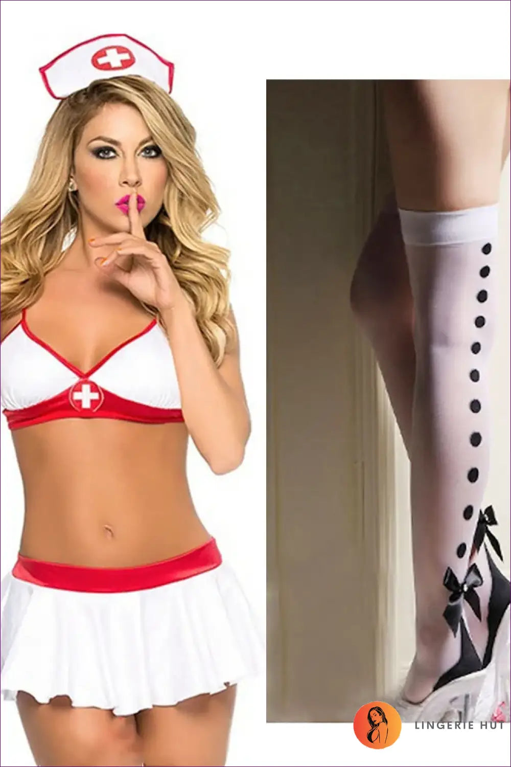 Nurse Costume Outfit Set - Fantasy Roleplay Ready - n / one Size - Lingerie Hut - Boudoir • Clubwear • Cutout