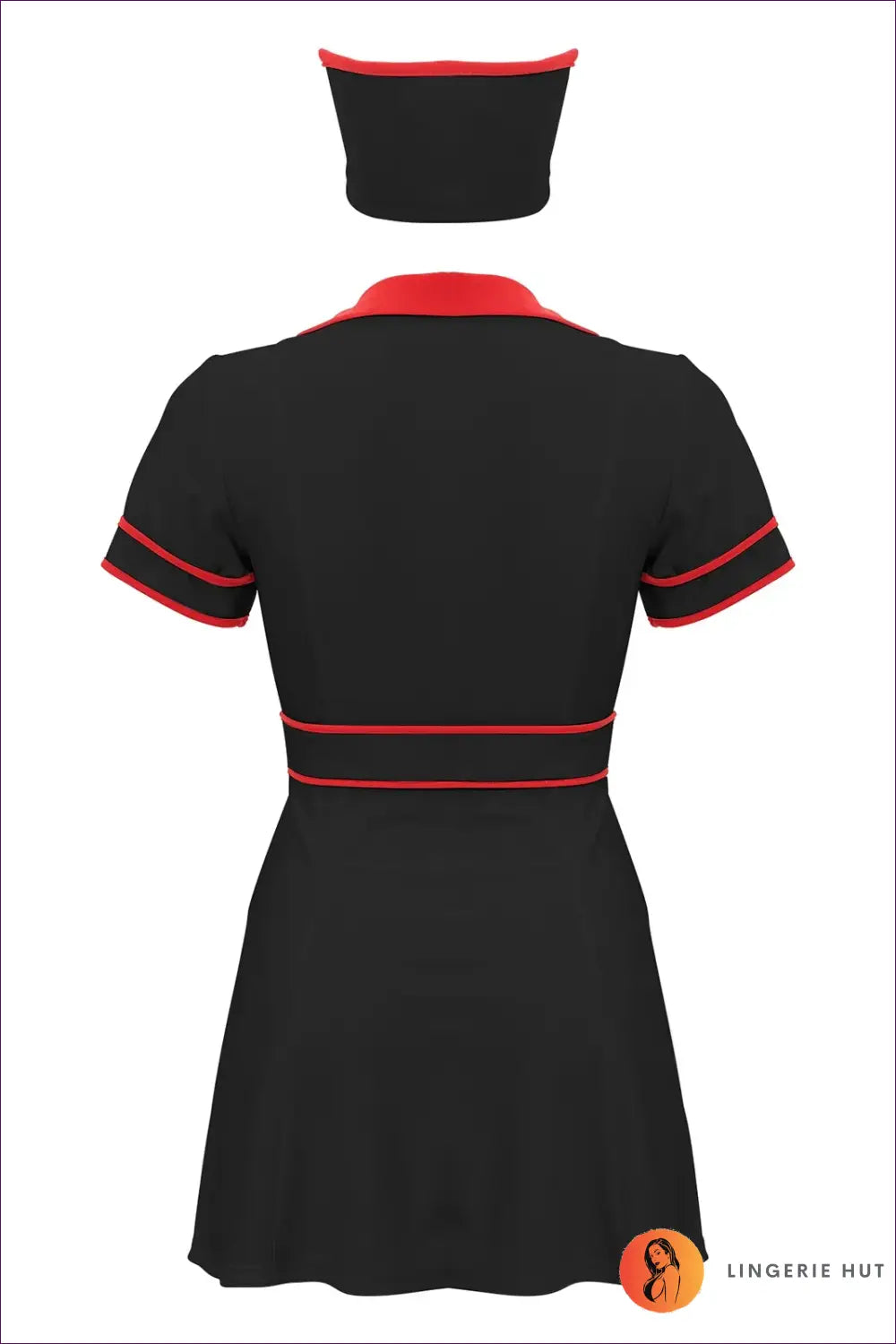 Nurse Costume with Red Piping - Fantasy Roleplay Ready - Outfit Set - Lingerie Hut - Clubwear • Evening Wear