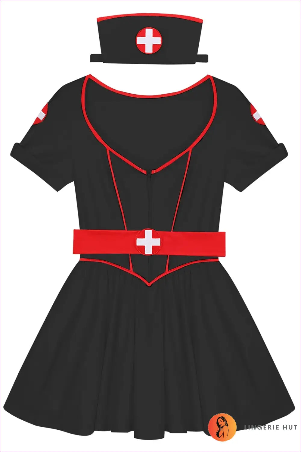 Nurse Costume - Festival Party Fun - Black / s - Clubwear • Halloween • Mesh • Mini - Lingerie Hut