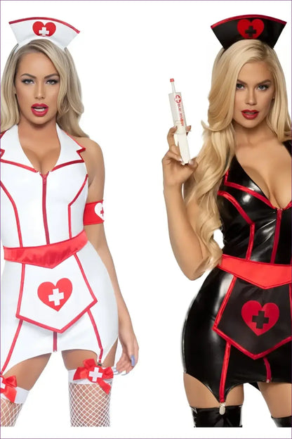 Nurse Costume Set with Apron - Bold Evening Dress Up - Halloween • just in • Lingerie • Mini - Hut