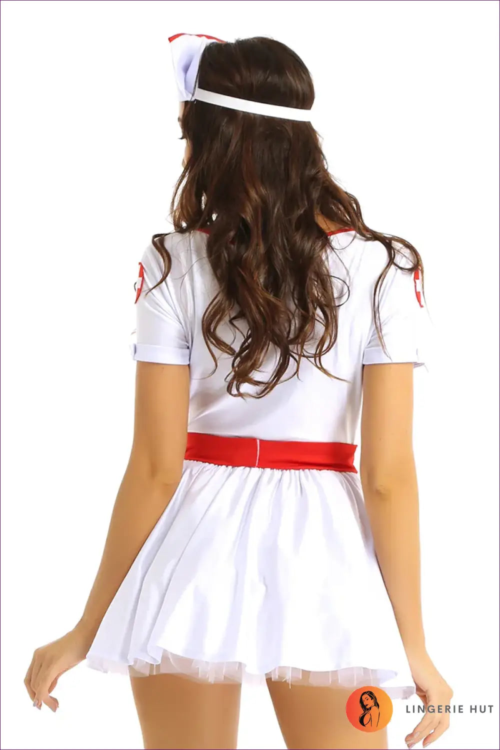 Nurse Costume Set with Belt & Headband - Fantasy Roleplay Ready - Outfit - Lingerie Hut - Boudoir • Date Night
